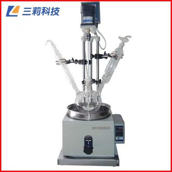 SF-2L單層玻璃反應釜 溫度轉速雙數顯2升單層玻璃反應釜