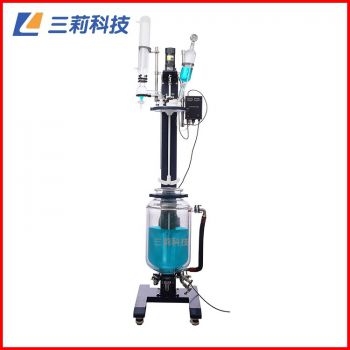 SJS212-1L手動升降雙層玻璃反應釜1升降雙層玻璃反應釜