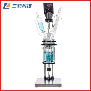 S212-2L雙層玻璃反應(yīng)釜 底板式防爆電機(jī)2升雙層玻璃反應(yīng)器